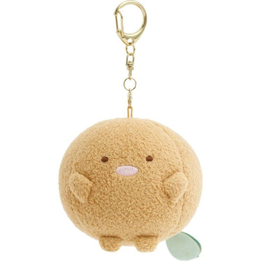 SAN-X | Sumikko Gurashi Tonkatsu Plush Keychain Bag Charm 75x80x75mm (Raccoon Tanuki Round Restaurant)