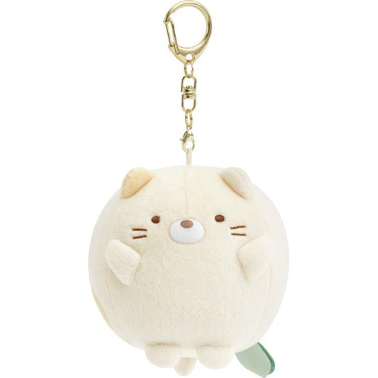 SAN-X | Sumikko Gurashi Neko Plush Keychain Bag Charm 75x80x75mm (Raccoon Tanuki Round Restaurant)