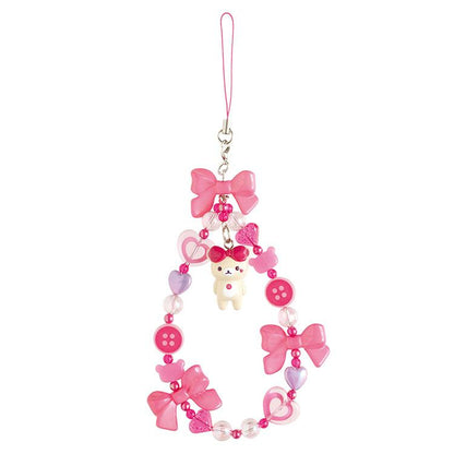 SAN-X | Rilakkuma Korilakkuma Bead Strap Phone Charm with Mascot 200×70mm (Lots of Korilakkuma Gal Leopard Pink)
