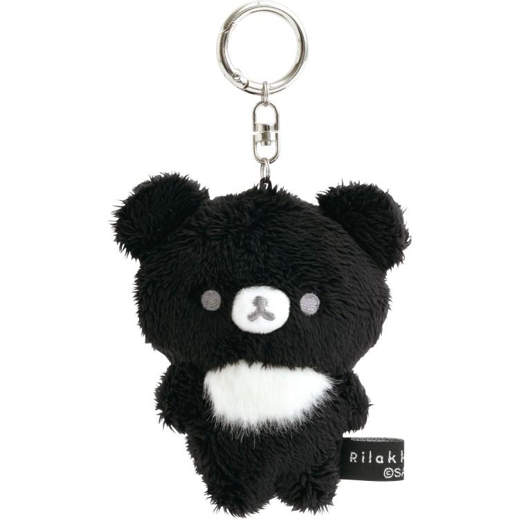SAN-X | Chairoikoguma Hanging Plush Bag Charm Keychain 100×75×45mm (BASIC RILAKKUMA MONOCHROME)