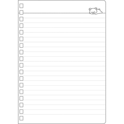 SAN-X | Rilakkuma B6SP Notebook 180x128mm (BASIC RILAKKUMA MONOCHROME)