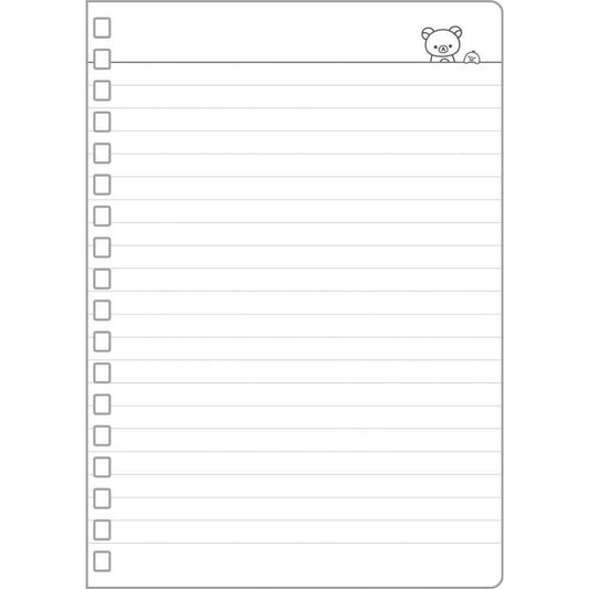 SAN-X | Kiiroitori & Rilakkuma B6SP Notebook 180x128mm (BASIC RILAKKUMA MONOCHROME)