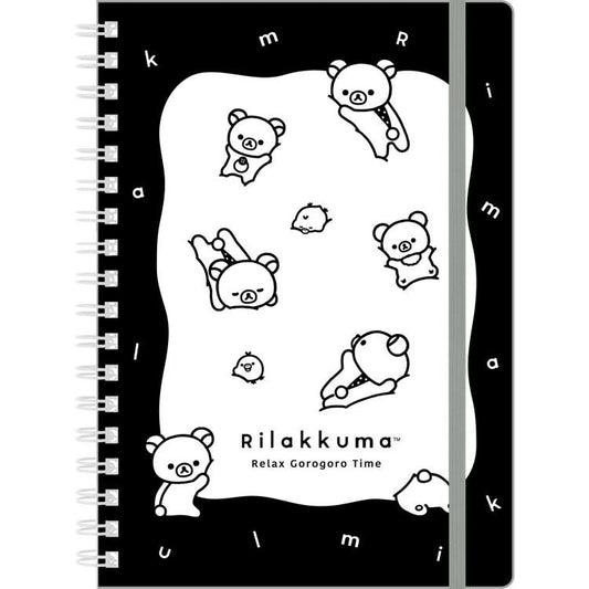 SAN-X | Kiiroitori & Rilakkuma B6SP Notebook 180x128mm (BASIC RILAKKUMA MONOCHROME)