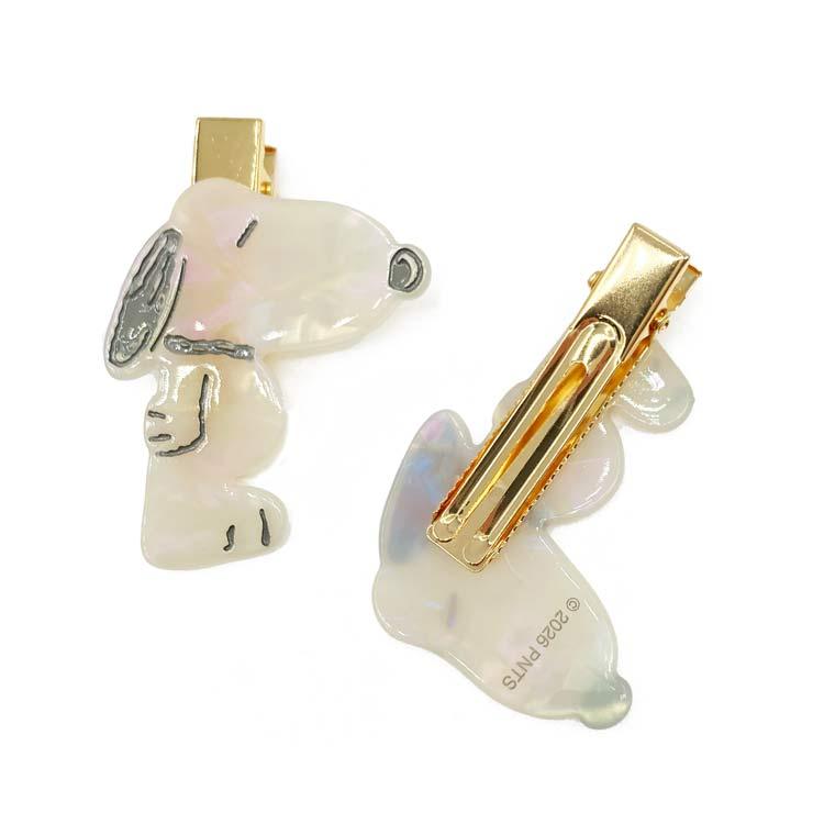 Peanuts | Snoopy Shell Holographic Acrylic Hair Clip Set 60×33mm (Sleep)