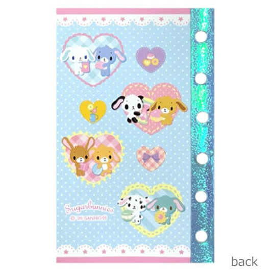 SPINNS x SANRIO | Sugarbunnies 6 Hole Sticker Notebook 125×80×3mm (Patissers Pink)