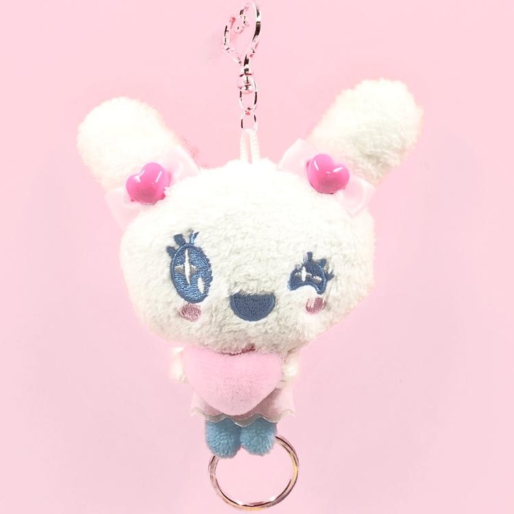 Tamagotchi | Lovelitchi Plush Mascot Retractable Reel Keychain Bag Charm 107×88×58mm (Love Ribbon)