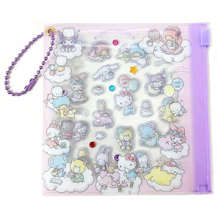 SANRIO | Sanrio Characters Deco Petit Sticker with Clear Case Ball Chain 105×110×10mm (3D)