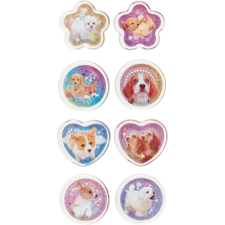 San-X | Wan Wan Wanko Sparkly Marble Sticker Flakes 15 Pieces (Musical Notes)