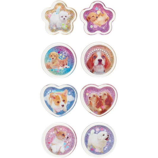 San-X | Wan Wan Wanko Sparkly Marble Sticker Flakes 15 Pieces (Musical Notes)