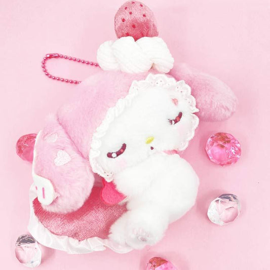 DOLLY MIX PETIT x SANRIO | My Melody Mascot Holder Bag Charm Keychain 155x75x150mm (Sleeping Soundly)