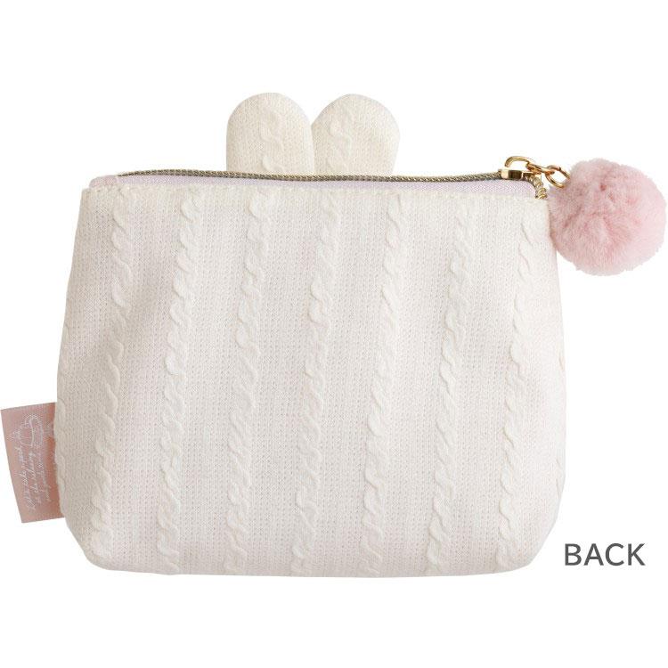SAN-X | Sugarcocomuu Embroidered Cosmetic Pouch 140×150×50mm (Sugarcocomuu's Holiday Lying Down Sleeping)