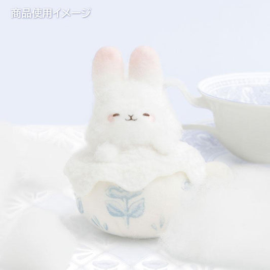 SAN-X | Sugarcocomuu Tea Cup Hanging Plush Toy Keychain Bag Charm 115×105×80mm (Sugarcocomuu's Holiday Lying Down Sleeping)