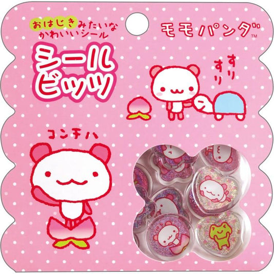 SAN-X | Momo Panda Sparkly Marble Sticker Flakes 100×100mm