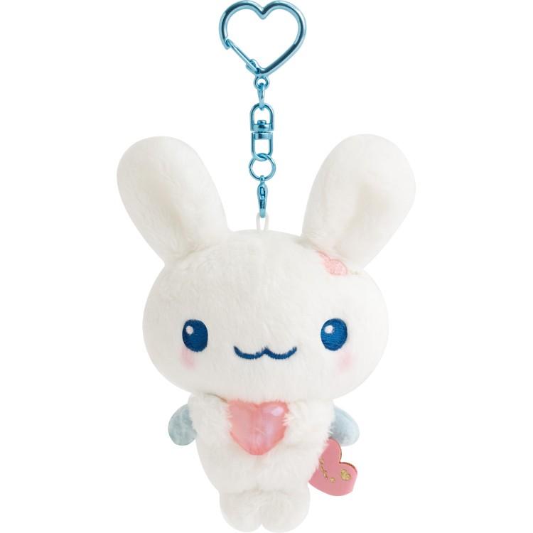San-X | Twin Rabbit Angels Hanging Plush Toy Bag Charm Keychain 115×70×45mm (San-X Universe Heart)