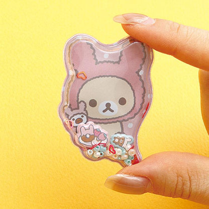 San-X | Rilakkuma Playing with Rabbits Air-in Mascot Sticker 200×95mm (Back in the Day Honey)