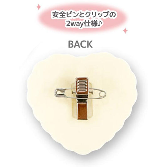 SANRIO | Hanamaruobake Acrylic Plate Badge 71x71x3mm (Heart)