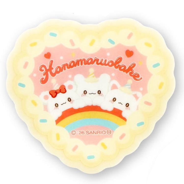SANRIO | Hanamaruobake Acrylic Plate Badge 71x71x3mm (Heart)