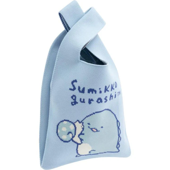 SAN-X | Sumikko Gurashi Ebifurai no Shippo Jacquard Woven Mini Tote Bag Knit Bag 360×200mm(Basic Rilakkuma Flower)