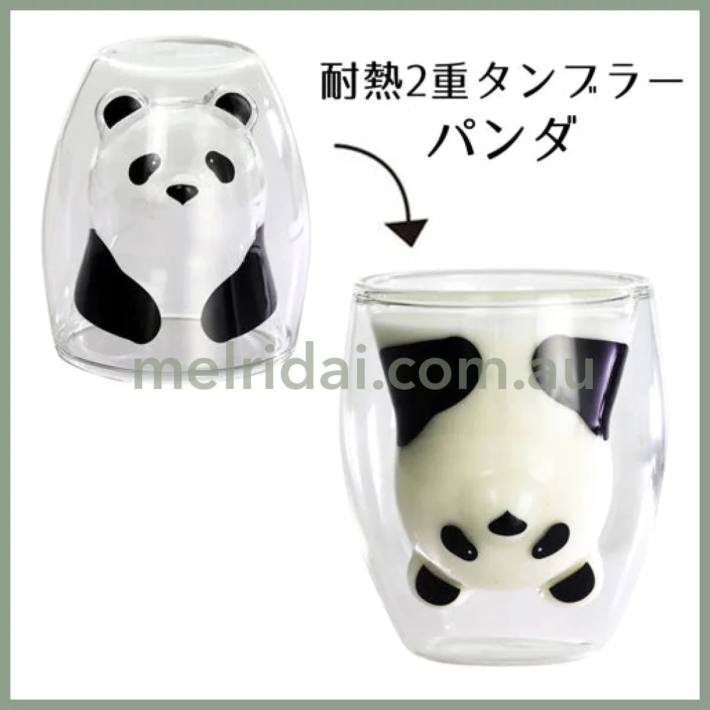 Ceramic Indigo | Double Wall Glass Mug Heat Resistant 200Cc / 120 Panda