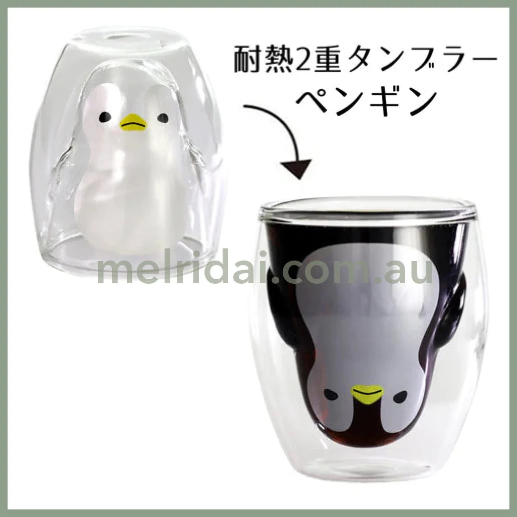 Ceramic Indigo | Double Wall Glass Mug Heat Resistant 200Cc / 120 Penguin