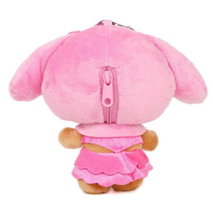 SANRIO | My Melody Mini Plush Pouch with Carabiner Keychain Bag Charm 150mm Approx. (Tan Swimsuit Party)