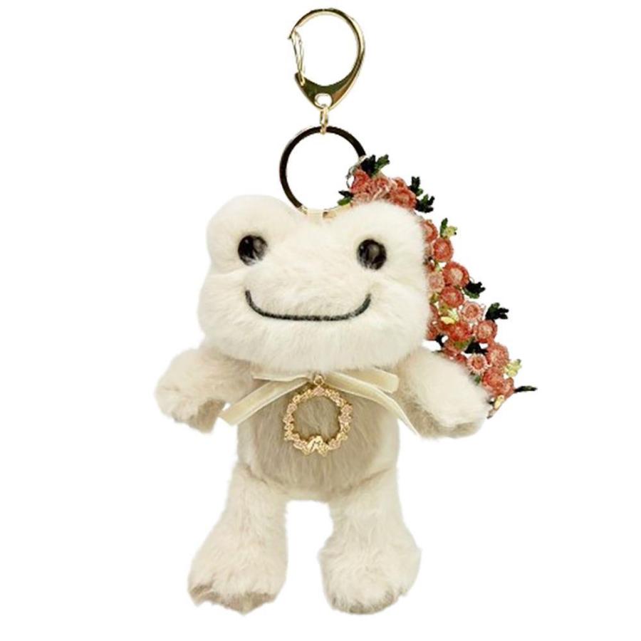 Pickles the Frog | Plush Keychain Macot Holder H15×W11×D5cm (Enchante Beige)