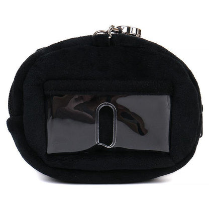 SANRIO | Bad Badtz-Maru Face-shaped Pass Case & Pouch Keychain With Reel 140×50×120mm
