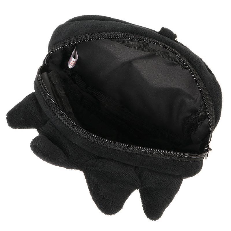 SANRIO | Bad Badtz-Maru Face-shaped Pass Case & Pouch Keychain With Reel 140×50×120mm