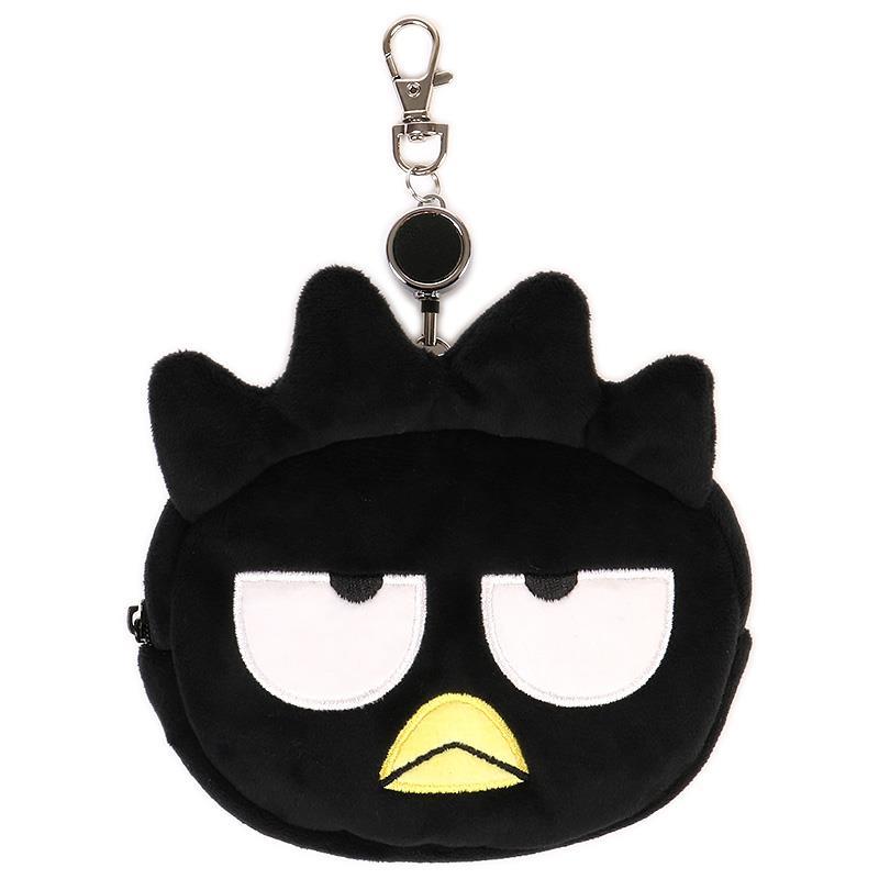 SANRIO | Bad Badtz-Maru Face-shaped Pass Case & Pouch Keychain With Reel 140×50×120mm