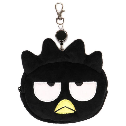 SANRIO | Bad Badtz-Maru Face-shaped Pass Case & Pouch Keychain With Reel 140×50×120mm
