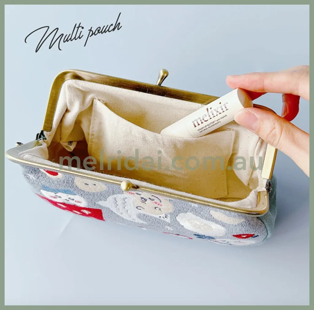 Chiikawa | Clasp Embroidery Multi Pouch 20Cm×14Cm×6Cm 吉伊卡哇 长款 刺绣多用口金包/零钱包/手拿包