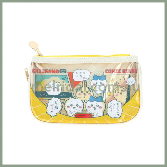 CHIIKAWA | Clear Flat Pencil Case H110 x W195 x D20mm (River Comic Scene Cider Treasure)