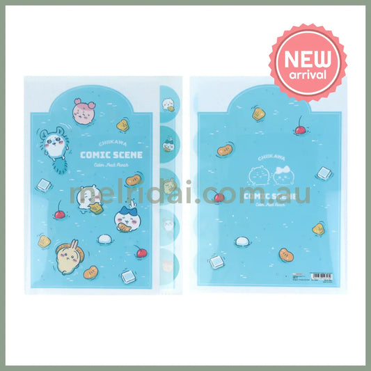 CHIIKAWA | Die-cut Clear A4 File 5P H310×W225×D2mm (River Comic Scene Cider Fruit Punch)