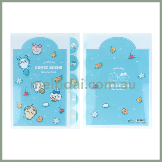 CHIIKAWA | Die-cut Clear A4 File 5P H310×W225×D2mm (River Comic Scene Cider Fruit Punch)