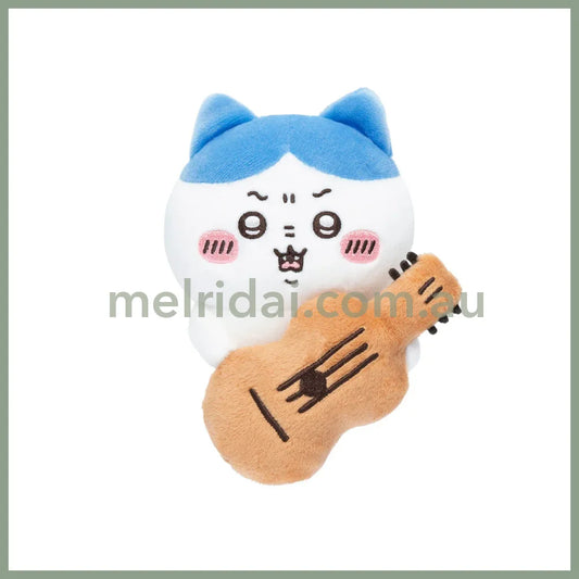 CHIIKAWA | Hachiware Guitar Monitor Plush Toy 120×75×75mm (Hook-and-loop Watching from Your Desktop)