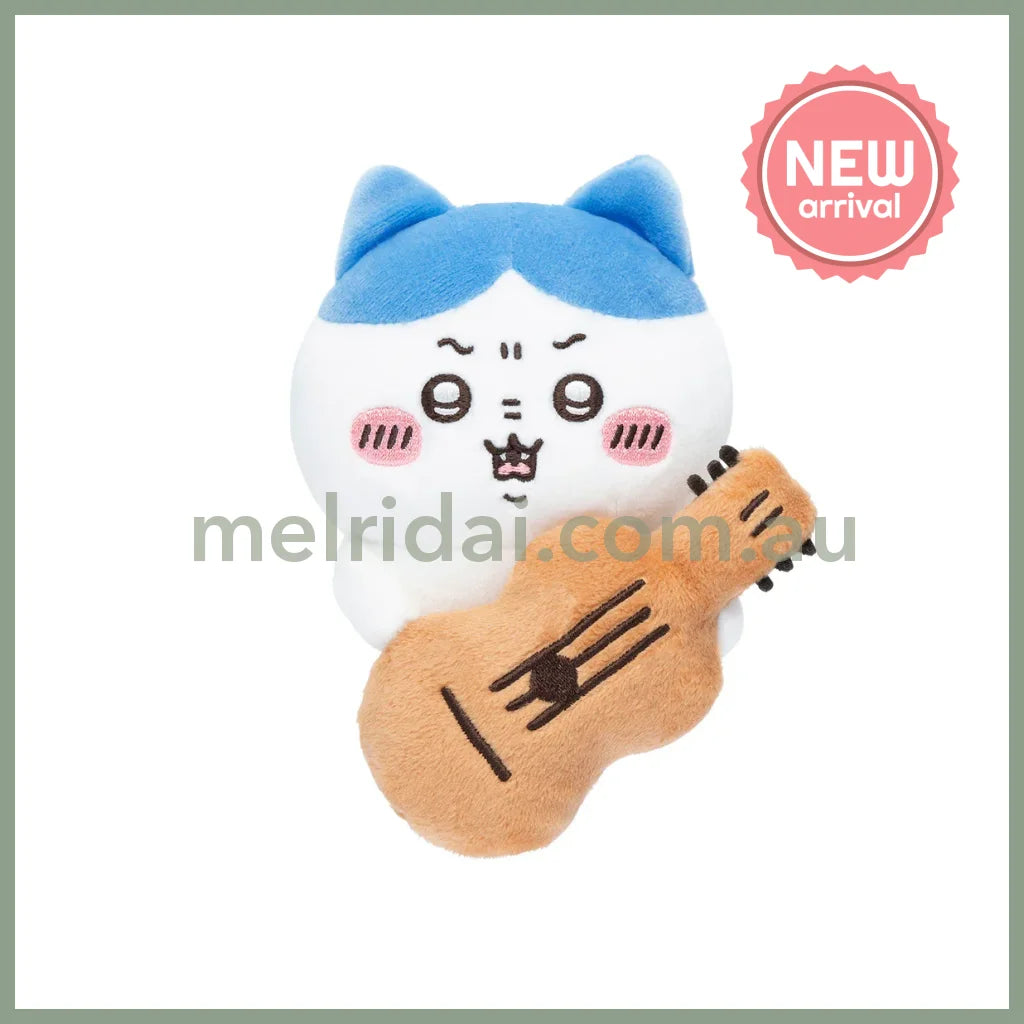 CHIIKAWA | Hachiware Guitar Monitor Plush Toy 120×75×75mm (Hook-and-loop Watching from Your Desktop)