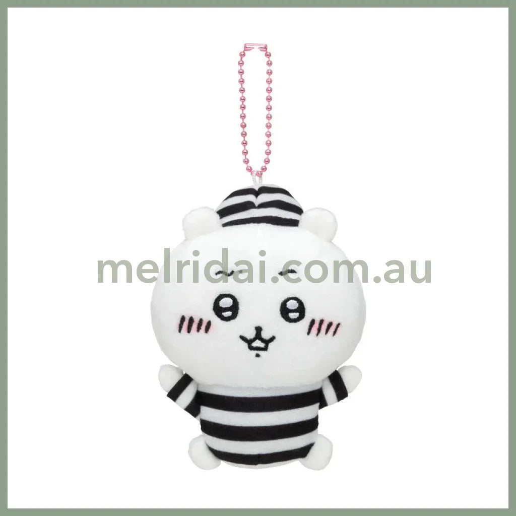 Chiikawa | Mascot Holder Keychain H110×W95×D70Mm (Prisoner) 吉伊卡哇 玩偶挂件/包挂/钥匙链（囚人系列） Chiikawa吉伊/小白