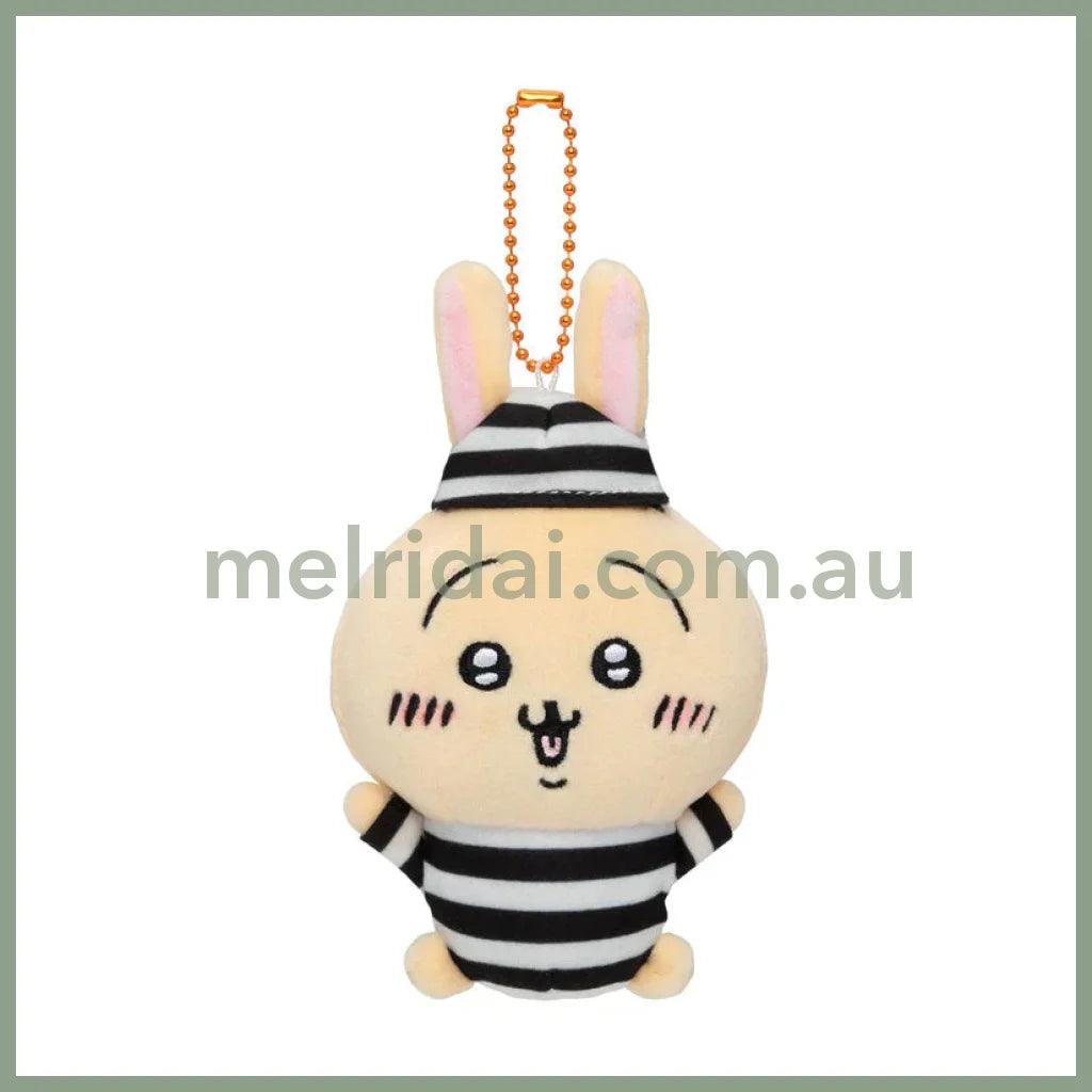 Chiikawa | Mascot Holder Keychain H110×W95×D70Mm (Prisoner) 吉伊卡哇 玩偶挂件/包挂/钥匙链（囚人系列） Usagi 兔兔/乌萨奇