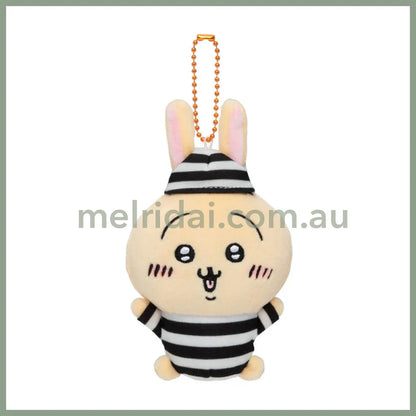 Chiikawa | Mascot Holder Keychain H110×W95×D70Mm (Prisoner) 吉伊卡哇 玩偶挂件/包挂/钥匙链（囚人系列） Usagi 兔兔/乌萨奇