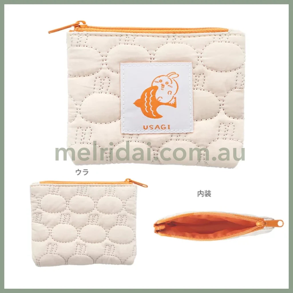 Chiikawa | Quilting Mini Pouch H100 X W125 D10Mm 吉伊卡哇 车线夹棉 云朵棉收纳包/零钱包/手拎包 Usagi 兔兔/乌萨奇