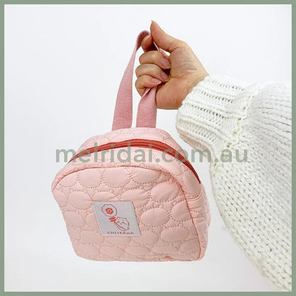 Chiikawa | Quilting Pouch With Handle H150×W170×D80Mm 吉伊卡哇 车线夹棉 云朵棉 单边挂收纳包/化妆包/手拎包