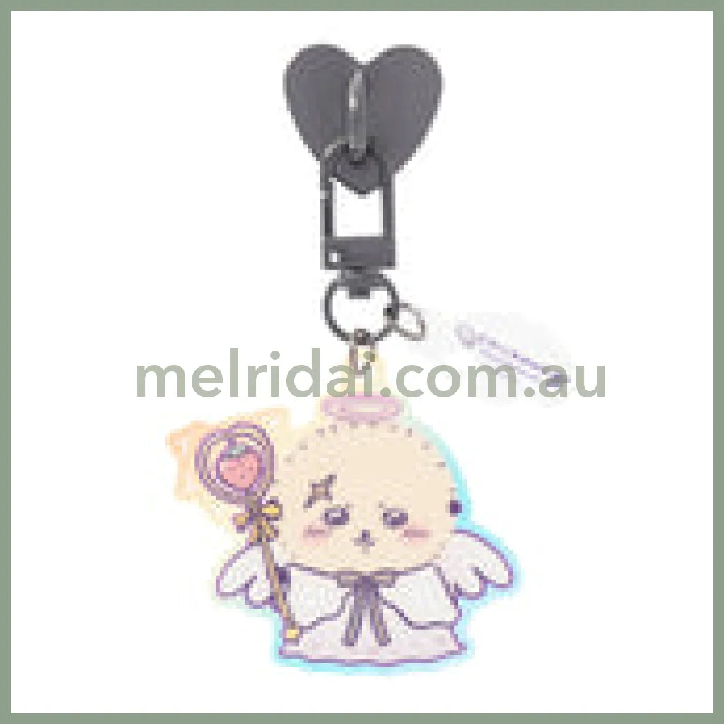 CHIIKAWA | Rakko Phone Holder Keychain with Key Ring Charm 100×55mm (Angel ♡ Demon: Great Angel)