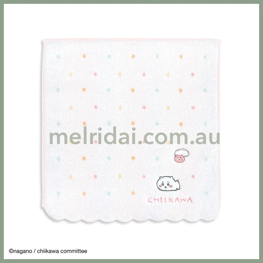 CHIIKAWA | Towel Handkerchief Cotton 100% H250×W250mm (Dot) Chiikawa 吉伊/小白