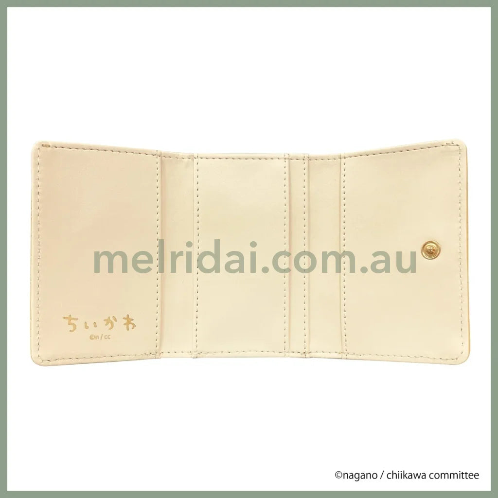 CHIIKAWA | Chiikawa Trifold Wallet Clasp Purse 77x106x30mm (Gold Pink Embossed)