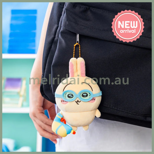 CHIIKAWA | Usagi Mascot Holder Plush Keychain Bag Charm 135×105×55mm (Goggle Summer)