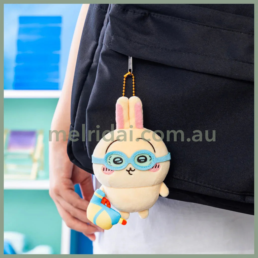 CHIIKAWA | Usagi Mascot Holder Plush Keychain Bag Charm 135×105×55mm (Goggle Summer)