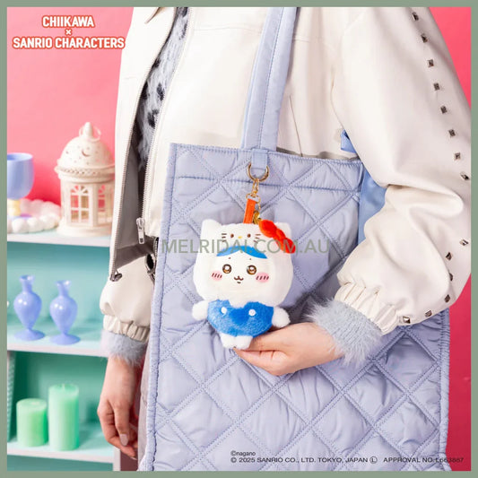 CHIIKAWA x SANRIO | Hachiware x Hello Kitty Kiramekko Vinyl Plush Keychains Bag Charm 140×115×75mm