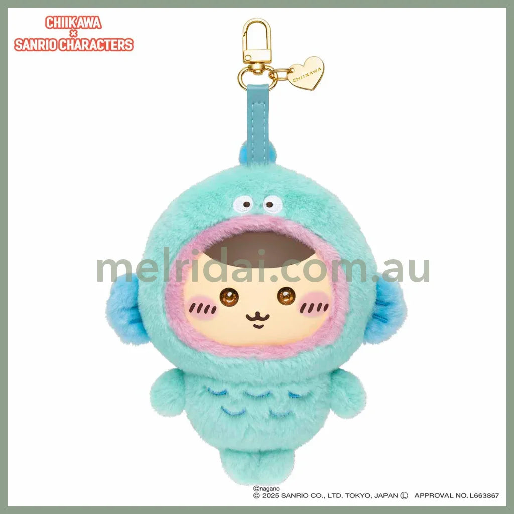 CHIIKAWA x SANRIO | Kurimanju x Hangyodon Kiramekko Vinyl Plush Keychains Bag Charm 140×115×75mm