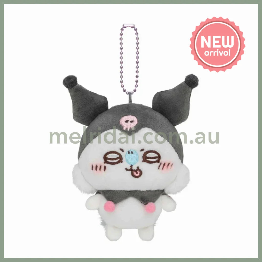 Chiikawa x Sanrio | Kuromi x Momonga Plush Keychain Bag Charm Mascot Holder 110×125×60mm