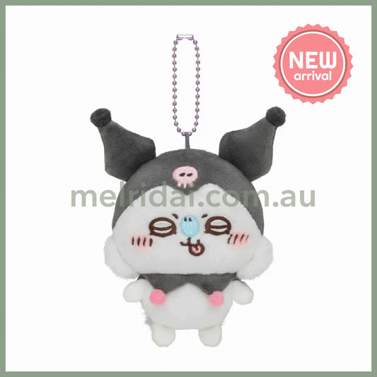 Chiikawa x Sanrio | Kuromi x Momonga Plush Keychain Bag Charm Mascot Holder 110×125×60mm